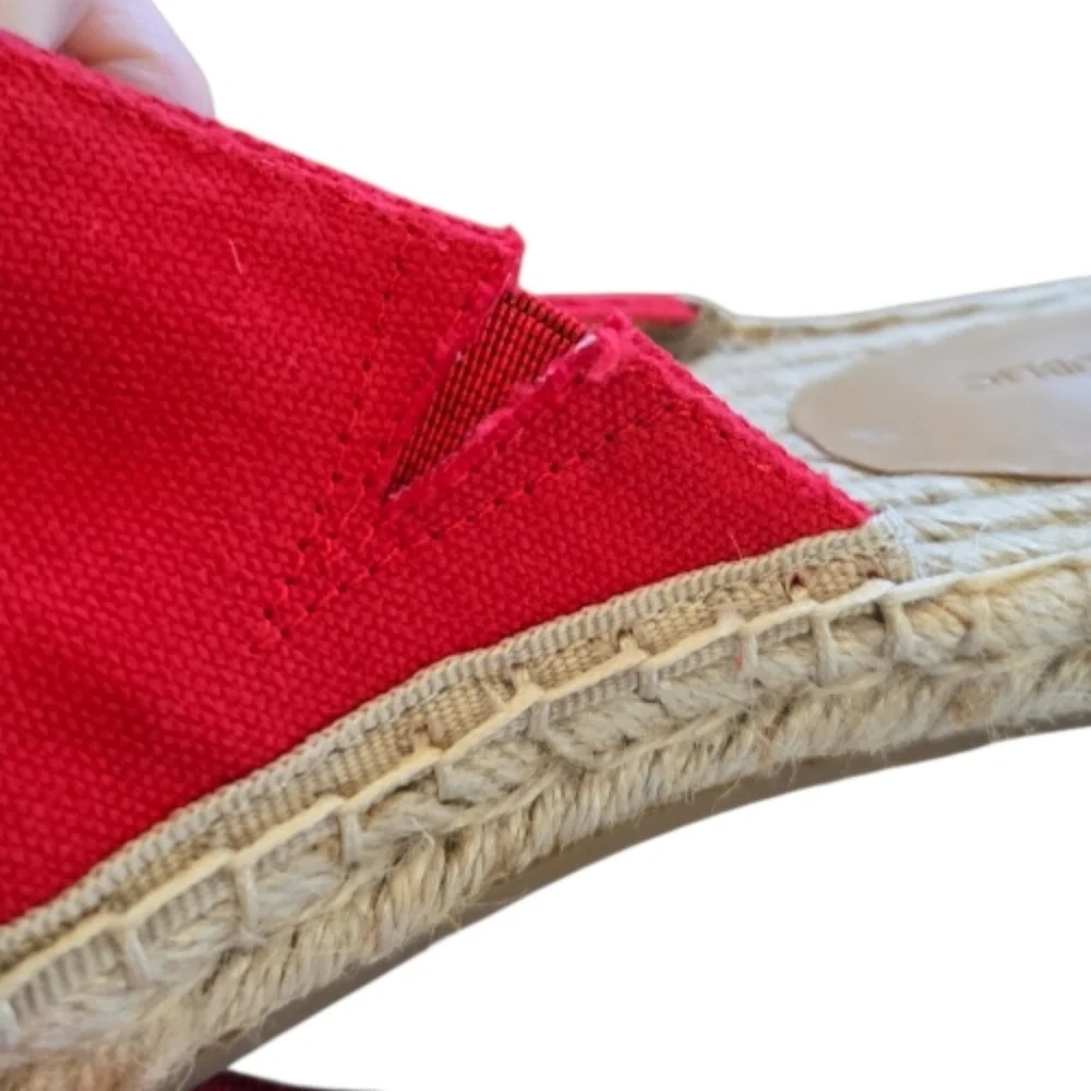 Banana Republic Espadrille Mules Size 8 in Poppy Red